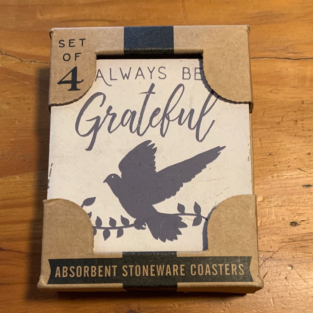 Grace Always Be Grateful Coasters - Set of 4